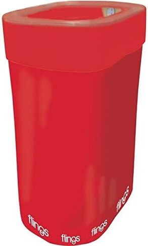 Amscan Apple Red Flings Pop-Up Trash Bin, 22 x 15 x 10/13 Gallon in Saudi Arabia