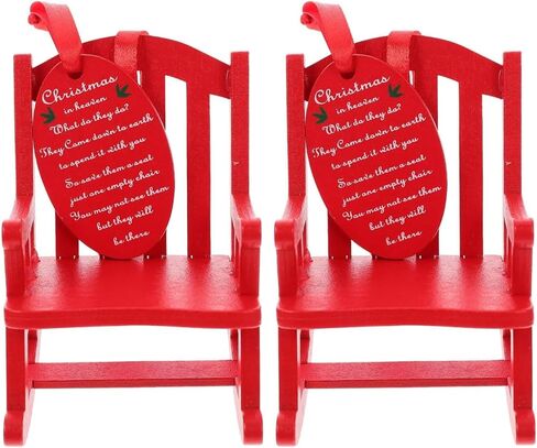 ibasenice Dollhouse Red Bench - 1pc DIY Wooden Vintage Crafts Rocking Chair Dollhouse Furnitures Ornament Garden Miniature Landscape Decoration Adornment Home in Saudi Arabia