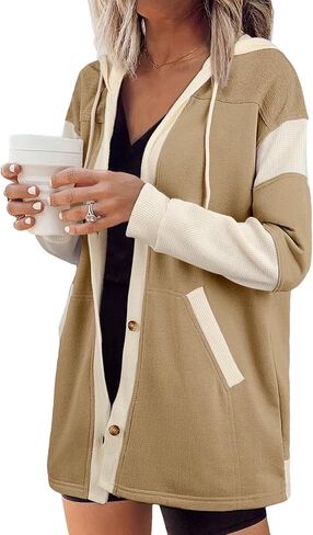 SHEWIN Oversized Sweatshirt For Women Casual Long Sleeve Button Down Hoodies Womens Fall Fashion 2025 in Kuwait