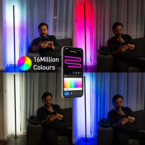 مصباح أرضي ذكي Lytup™ RGB، التحكم في Alexa والتطبيق، واي فاي 2.4 جيجا هرتز، التحكم الصوتي LED مع تغيير اللون، مزامنة الموسيقى، عكس الضوء، جهاز التحكم عن بعد، الاستخدام الداخلي، سطوع قابل للتعديل، متوافق مع iOS/Android in Kuwait