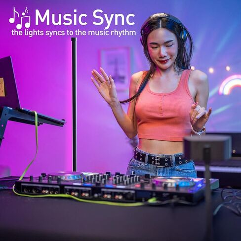 مصباح أرضي ذكي Lytup™ RGB، التحكم في Alexa والتطبيق، واي فاي 2.4 جيجا هرتز، التحكم الصوتي LED مع تغيير اللون، مزامنة الموسيقى، عكس الضوء، جهاز التحكم عن بعد، الاستخدام الداخلي، سطوع قابل للتعديل، متوافق مع iOS/Android in Kuwait