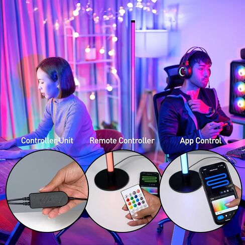 مصباح أرضي ذكي Lytup™ RGB، التحكم في Alexa والتطبيق، واي فاي 2.4 جيجا هرتز، التحكم الصوتي LED مع تغيير اللون، مزامنة الموسيقى، عكس الضوء، جهاز التحكم عن بعد، الاستخدام الداخلي، سطوع قابل للتعديل، متوافق مع iOS/Android in Kuwait