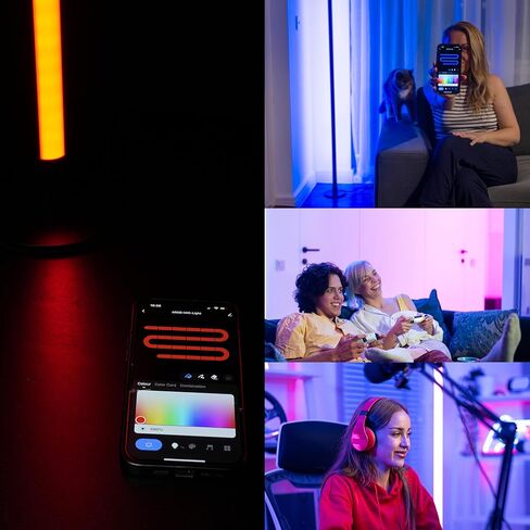 مصباح أرضي ذكي Lytup™ RGB، التحكم في Alexa والتطبيق، واي فاي 2.4 جيجا هرتز، التحكم الصوتي LED مع تغيير اللون، مزامنة الموسيقى، عكس الضوء، جهاز التحكم عن بعد، الاستخدام الداخلي، سطوع قابل للتعديل، متوافق مع iOS/Android in Kuwait