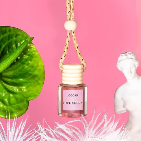 Hyperberry Hanging Car Air Freshener and Essential Oil Diffuser - Automobile Aromatherapy Diffuser Bulgarian Rose, Black Currant Baies Inspired in Saudi Arabia