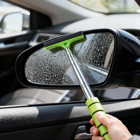 1pc Stainless Steel Telescopic Wiper Blade for Car Rearview Mirrors, Window Defogging, Water Wiping, and Car Wiper Cleaning.(Blue) in Saudi Arabia