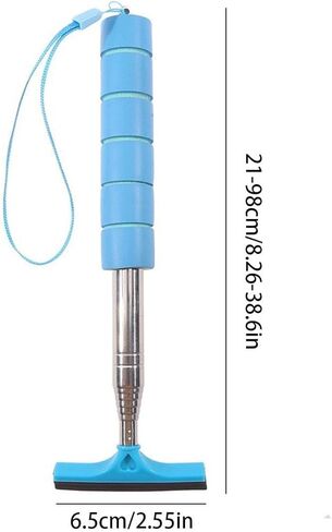 1pc Stainless Steel Telescopic Wiper Blade for Car Rearview Mirrors, Window Defogging, Water Wiping, and Car Wiper Cleaning.(Blue) in Saudi Arabia