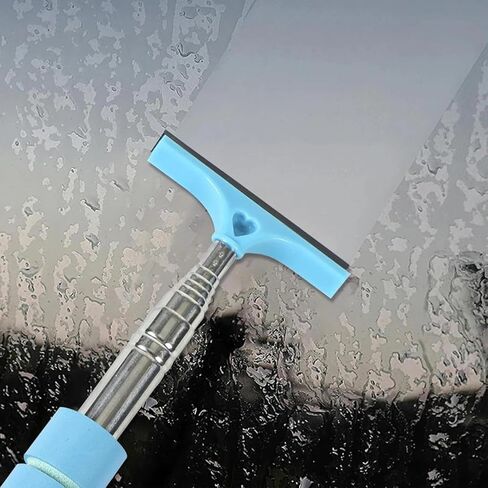 1pc Stainless Steel Telescopic Wiper Blade for Car Rearview Mirrors, Window Defogging, Water Wiping, and Car Wiper Cleaning.(Blue) in Saudi Arabia