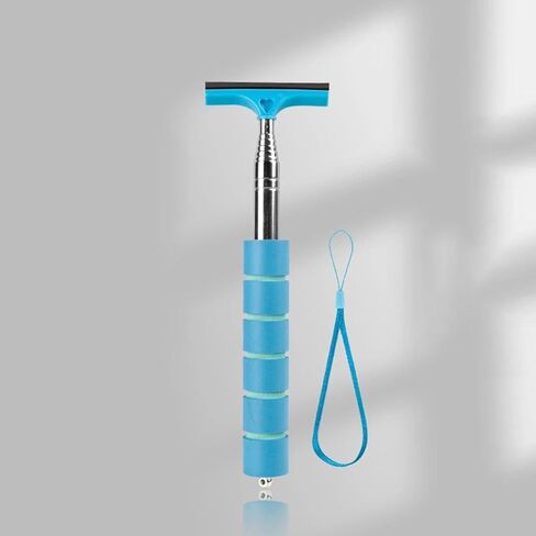 1pc Stainless Steel Telescopic Wiper Blade for Car Rearview Mirrors, Window Defogging, Water Wiping, and Car Wiper Cleaning.(Blue) in Saudi Arabia