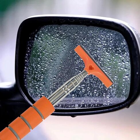 1pc Stainless Steel Telescopic Wiper Blade for Car Rearview Mirrors, Window Defogging, Water Wiping, and Car Wiper Cleaning.(Blue) in Saudi Arabia