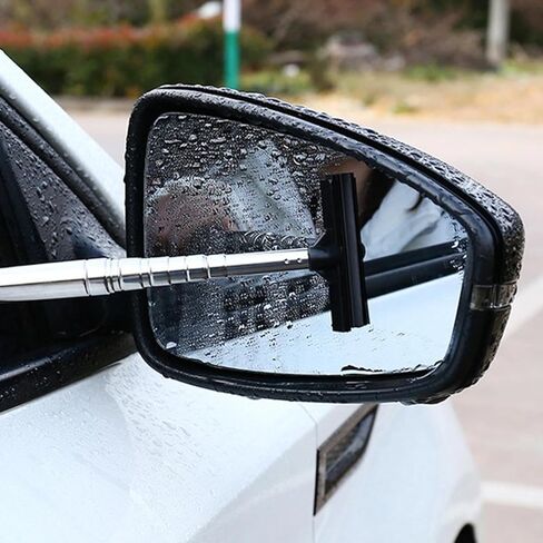 1pc Stainless Steel Telescopic Wiper Blade for Car Rearview Mirrors, Window Defogging, Water Wiping, and Car Wiper Cleaning.(Blue) in Saudi Arabia