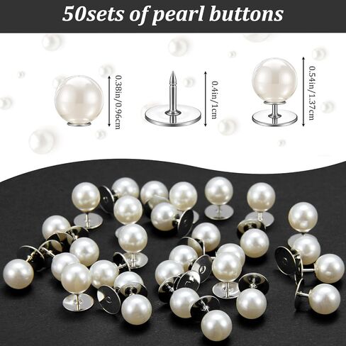 50 Sets Pearl Buttons Pins for Clothes, Ymapinc No Sew Buttons for Clothes, Crafts Brooch Pins, Reusable Button Covers for Blouses, Bustle Clips for Wedding Dresses in Kuwait