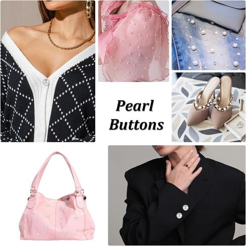 50 Sets Pearl Buttons Pins for Clothes, Ymapinc No Sew Buttons for Clothes, Crafts Brooch Pins, Reusable Button Covers for Blouses, Bustle Clips for Wedding Dresses in Kuwait