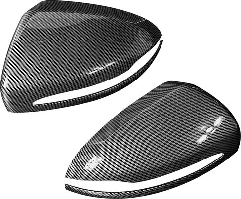 X AUTOHAUX 1 Pair Rear View Mirror Housing Door Wing Mirror Covering Cap Overlay Carbon Fiber Pattern for Mercedes Benz AMG 2015-2019 in Saudi Arabia