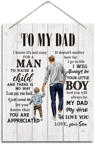 To My Dad, Dad Gift from Son, Wall Decor Art, Decorative Hanging Wood Signs, Fathers Day, Thanksgiving, Christmas, Birthday Gift for Dad, Love Dad Hanging Sign, I Am Because You Are So Much Of Me Sign in Kuwait