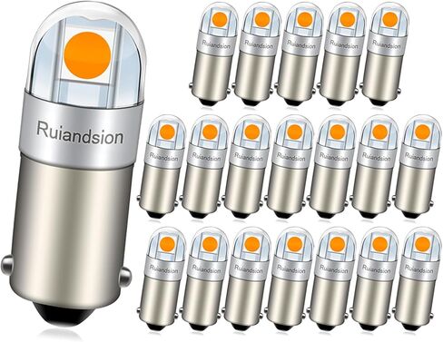 Ruiandsion BA9S LED Bulbs 20-Pack, 12V Cool White 6000K, for Dash Gauge Cluster Instrument Panel Lights, Fits T4W W6W 1813 in Saudi Arabia