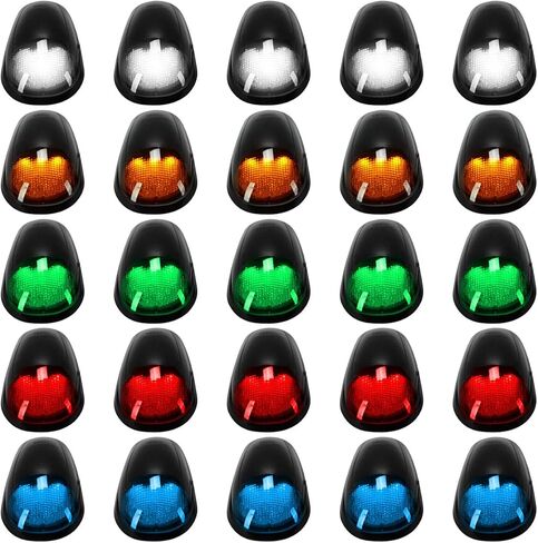 RECON - Fits 03-18 RAM 2500/3500 Premium 5-PC Ultra Bright LED Cab Roof Light Kit High Power RGB Multi-Colored w/Mobile App - Smoked or Clear Lens (SMOKED LENS) in Saudi Arabia