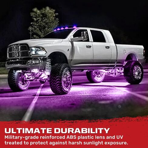 RECON - Fits 03-18 RAM 2500/3500 Premium 5-PC Ultra Bright LED Cab Roof Light Kit High Power RGB Multi-Colored w/Mobile App - Smoked or Clear Lens (SMOKED LENS) in Saudi Arabia