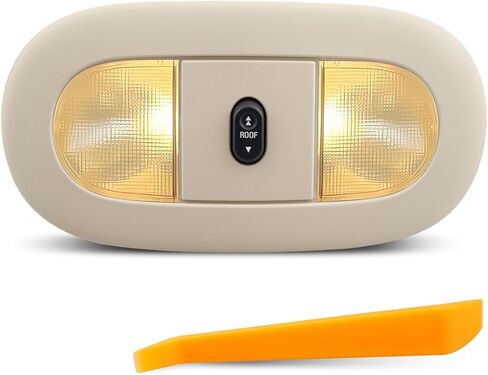 وحدة تحكم علوية أمامية LED مع ضوء خريطة قبة ومفتاح فتحة سقف مناسب لسيارة Ford F250 F350 F450 F550 Super Duty 2008-2010 استبدال ضوء القراءة الداخلي للسقف 8C3Z-25519A70-AB، بيج in Saudi Arabia