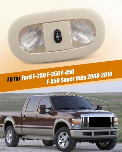 وحدة تحكم علوية أمامية LED مع ضوء خريطة قبة ومفتاح فتحة سقف مناسب لسيارة Ford F250 F350 F450 F550 Super Duty 2008-2010 استبدال ضوء القراءة الداخلي للسقف 8C3Z-25519A70-AB، بيج in Saudi Arabia
