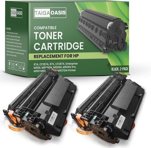 Compatible Replacement Ink Cartridges for HP Printers – 87A CF287A / 87X CF287X Laser Printer Toner, High Yield for HP M506 M501 M527 Series, Black Ink – Pack of 2 in Saudi Arabia