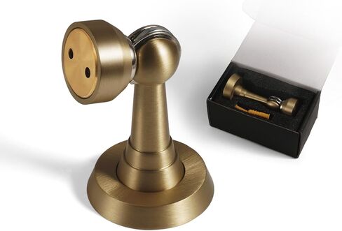 سدادات أبواب مغناطيسية من بانالي، مقبض باب نحاسي شديد التحمل، توقف باب الحفر مع براغي، حامل باب قوي لإبقاء الباب مفتوحًا، حزمة واحدة، نحاس مصقول in Kuwait