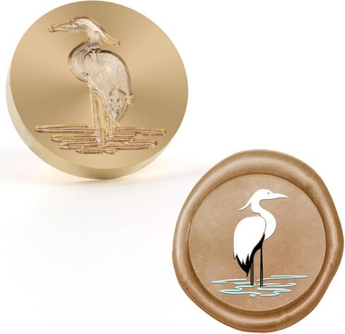 Heron Wax Seal Stamp Copper Vintage Detachable Sealing Stamp Brass and A Wood Handle Pattern Stamps Head Letter Invitation Card Wedding Gift Package Holidays in Saudi Arabia