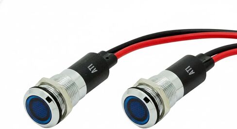 Alpinetech PL12M 12 مم 1/2 بوصة 120 فولت تيار متردد LED مؤشر إشارة معدني الطيار داش ضوء (أبيض) (عبوة من 2) in Kuwait