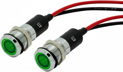 Alpinetech PL12M 12 مم 1/2 بوصة 120 فولت تيار متردد LED مؤشر إشارة معدني الطيار داش ضوء (أبيض) (عبوة من 2) in Kuwait