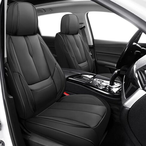 ILMO Nappa Leather Car Seat Covers Fit for Toyota Tundra 2007-2026– Waterproof & Scratch-Resistant Seat Cover - Full Coverage Chair Covers (Classic Black, Front Set) in Saudi Arabia