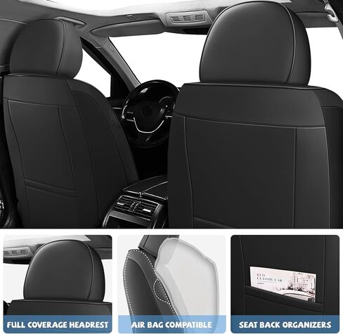 ILMO Nappa Leather Car Seat Covers Fit for Toyota Tundra 2007-2026– Waterproof & Scratch-Resistant Seat Cover - Full Coverage Chair Covers (Classic Black, Front Set) in Saudi Arabia