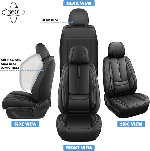 ILMO Nappa Leather Car Seat Covers Fit for Toyota Tundra 2007-2026– Waterproof & Scratch-Resistant Seat Cover - Full Coverage Chair Covers (Classic Black, Front Set) in Saudi Arabia