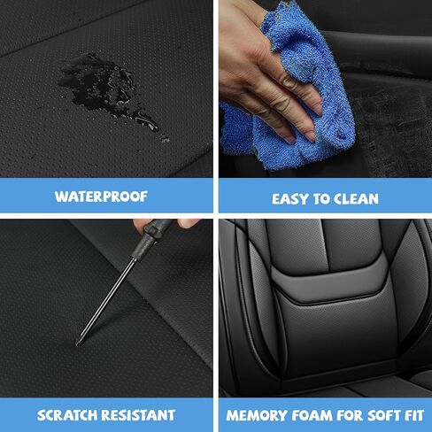 ILMO Nappa Leather Car Seat Covers Fit for Toyota Tundra 2007-2026– Waterproof & Scratch-Resistant Seat Cover - Full Coverage Chair Covers (Classic Black, Front Set) in Saudi Arabia