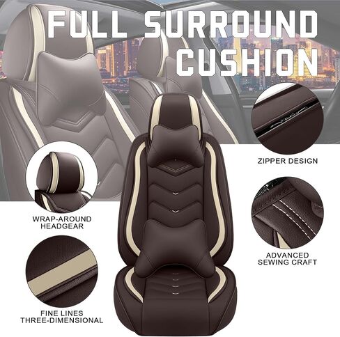 CTDS Car Seat Covers for Toyota Tacoma 2000-2026, Stylish Sport Seat Cover, Premium Nappa Leather Car Seat Cover. Automobile Seat Covers Sets.(Luxury 5 Seats/Coffee Color) in Saudi Arabia