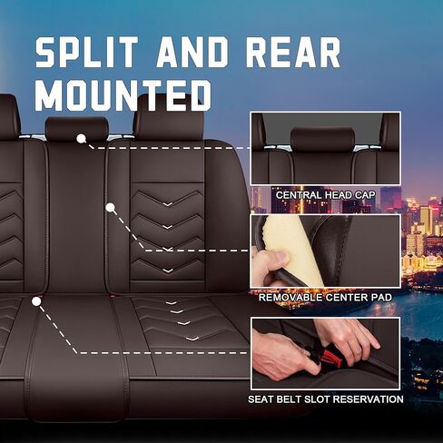 CTDS Car Seat Covers for Toyota Tacoma 2000-2026, Stylish Sport Seat Cover, Premium Nappa Leather Car Seat Cover. Automobile Seat Covers Sets.(Luxury 5 Seats/Coffee Color) in Saudi Arabia