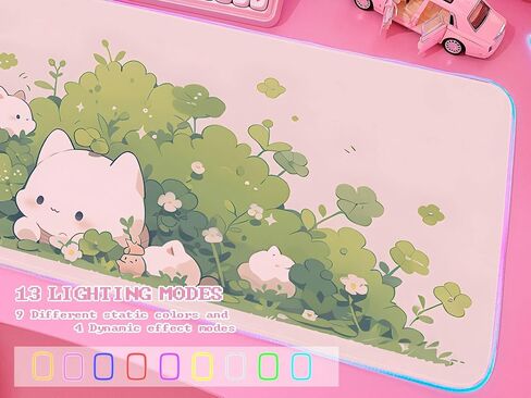 JMIYAV Pink RGB Gaming Mouse Pad 31.5x12 Inch PC XL Large Extended Glowing Led Light Up Desk Pad Non-Slip Rubber Base Computer Cute Mousepad Mat Desk Accessories Gaming Setup 590 in Saudi Arabia