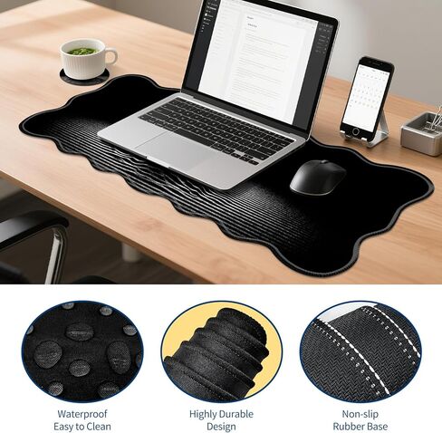 4-in-1 XXL Gaming Mouse Pad Set (31.5"x11.8") with Keyboard Wrist Rest,Mouse Wrist Support & Coaster,Non-Slip Desk Mat for Office、Home、Gaming,Bule Flower Quotes in Saudi Arabia