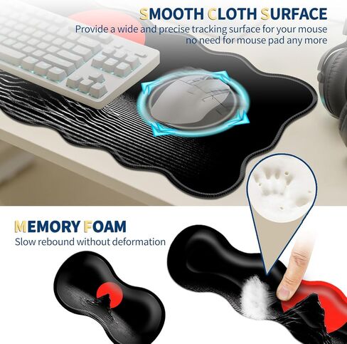 4-in-1 XXL Gaming Mouse Pad Set (31.5"x11.8") with Keyboard Wrist Rest,Mouse Wrist Support & Coaster,Non-Slip Desk Mat for Office、Home、Gaming,Bule Flower Quotes in Saudi Arabia