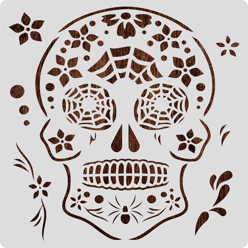 5.9x5.9 inch Halloween Skull Starry Painting Art Templates, Reusable Day of The Dead Halloween Stencil for DIY Projects, Painting, Drawing, Festival Crafts in Saudi Arabia