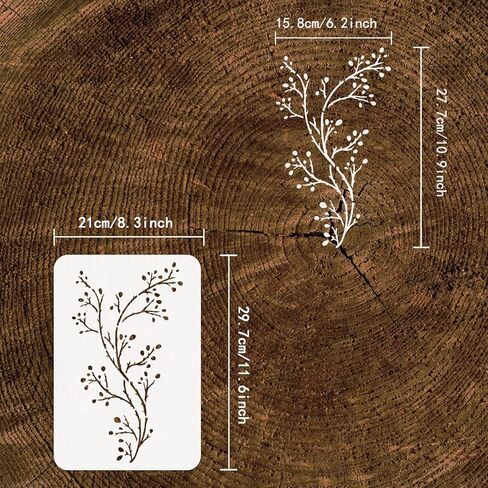 FINGERINSPIRE Branch Painting Stencils 11.7x8.3 inch Large Bare Branches & Budding Flower Drawing Stencil Plastic PET Tree Branch Stencil DIY Art Crafts for Painting on Wall Tiles Windows Fabric in Saudi Arabia