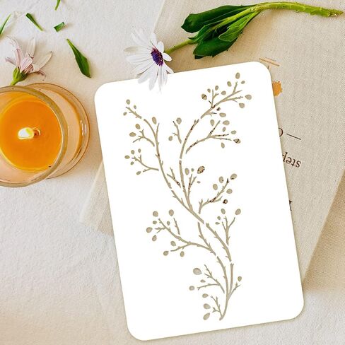 FINGERINSPIRE Branch Painting Stencils 11.7x8.3 inch Large Bare Branches & Budding Flower Drawing Stencil Plastic PET Tree Branch Stencil DIY Art Crafts for Painting on Wall Tiles Windows Fabric in Saudi Arabia