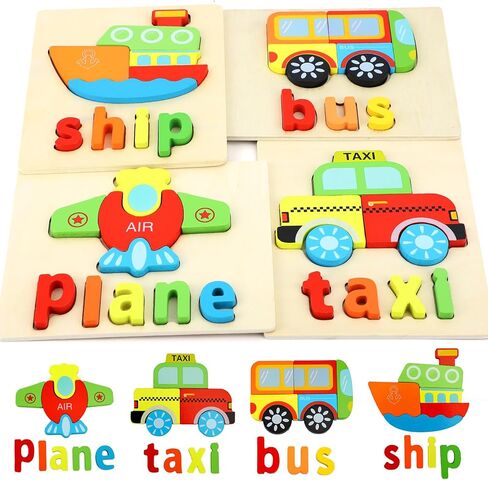 TOY Life 8 Pack Toddler Puzzles, Puzzles for Toddlers 2-4, Wooden Puzzles for Toddlers 1-3, Montessori Toys for 1 2 3+ Yrs Old Girl Boy, Baby Puzzle, Toddler Puzzles Ages 2-4 Educational Learning Toy in Kuwait