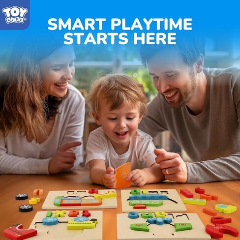 TOY Life 8 Pack Toddler Puzzles, Puzzles for Toddlers 2-4, Wooden Puzzles for Toddlers 1-3, Montessori Toys for 1 2 3+ Yrs Old Girl Boy, Baby Puzzle, Toddler Puzzles Ages 2-4 Educational Learning Toy in Kuwait