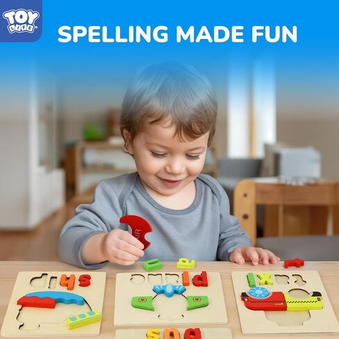 TOY Life 8 Pack Toddler Puzzles, Puzzles for Toddlers 2-4, Wooden Puzzles for Toddlers 1-3, Montessori Toys for 1 2 3+ Yrs Old Girl Boy, Baby Puzzle, Toddler Puzzles Ages 2-4 Educational Learning Toy in Kuwait