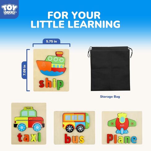 TOY Life 8 Pack Toddler Puzzles, Puzzles for Toddlers 2-4, Wooden Puzzles for Toddlers 1-3, Montessori Toys for 1 2 3+ Yrs Old Girl Boy, Baby Puzzle, Toddler Puzzles Ages 2-4 Educational Learning Toy in Kuwait