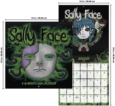 Sally Face Calendar 2026 - Deluxe 2026 Sally Face Horror Game Wall Calendar Bundle with Over 100 Reminder Stickers (Video Game Gifts, Office Supplies) in Saudi Arabia