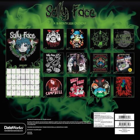 Sally Face Calendar 2026 - Deluxe 2026 Sally Face Horror Game Wall Calendar Bundle with Over 100 Reminder Stickers (Video Game Gifts, Office Supplies) in Saudi Arabia