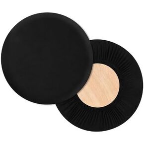 أغطية مقاعد KAYNO المستديرة، 1 غطاء مقعد مرن للغاية، وسادات مقعد قابلة للغسل، أغطية مقاعد كرسي ناعمة وسهلة التنظيف (S، أسود) in Kuwait