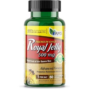 America Medic & Science Royal Jelly 500mg (60 softgels) | Superfood of The Queen Bee | Dietary Supplement for Women | Promotes Immunity and Fertility | Supports Skin, Liver, Heart, and Brain Health