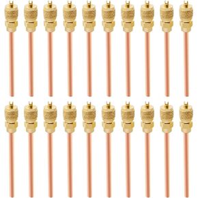20PCS Air-conditioning & Refrigeration Accessories Welded Fluorine Check Valve Set Including Spool Valve Cap, Refrigerant Filling Access Valves for Home Refrigeration Repair