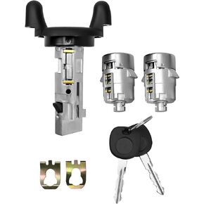 Ignition Switch Lock Cylinder and Pair Front Door Lock Cylinder with Keys Fit for Chevy Silverado Tahoe GMC Sierra Yukon 1999-2000 Replace 704600 702912 598007